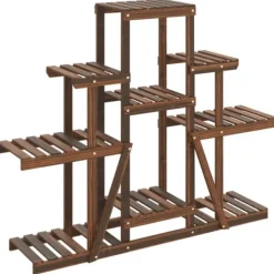 Outlet Växtställ - Living Växtställ 110x25x96 cm massivt granträ Växtställ