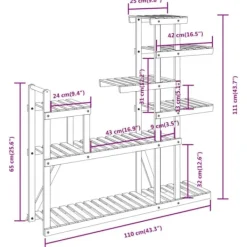 Växtställ - Living Växtställ 110x25x111 cm massivt granträ