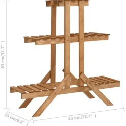 Växtställ - Living Växtställ 83x25x83 cm granträ