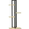 New Växtställ 4 nivåer justerbart 110 cm trä svart/natur för inne/ute Växtställ