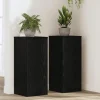 New Växtställ 2 pcs Svart Ek 30 x 30 x 70 cm Konstruerat trä Växtställ