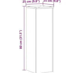 New Växtställ 2 st betonggrå konstruerat trä | Storlek: 25x25x80 cm Växtställ