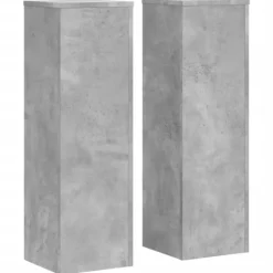 Växtställ 2 st betonggrå 25x25x80 cm konstruerat trä Växtställ