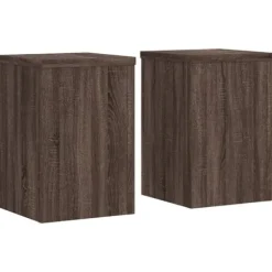 Clearance Växtställ 2 st brun ek 25x25x35 cm konstruerat trä Växtställ