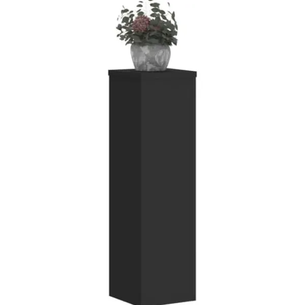 Växtställ 2 st i konstruerat trä - Dekorativa blomsterställ | Färg: Svart | Storlek: 17x17x60 cm
