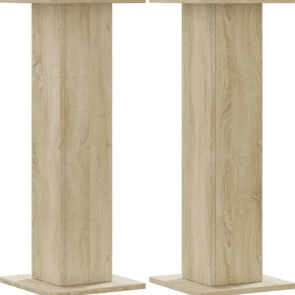 Växtställ 2 st sonoma-ek 30x30x80 cm konstruerat trä Växtställ