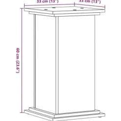 Växtställ av konstruerat trä - Stabilt och stilrent | Storlek: 33x33x60 cm | Färg: Vit