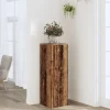 Växtställ i konstruerat trä - Stabil och tidlös design | Storlek: 33x33x100 cm | Färg: Åldrat trä