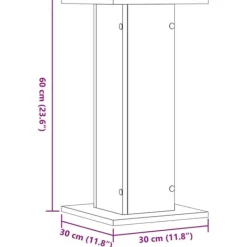 Växtställ i konstruerat trä - Stabilt och hållbart | Storlek: 30x30x60 cm | Antal: 2 st