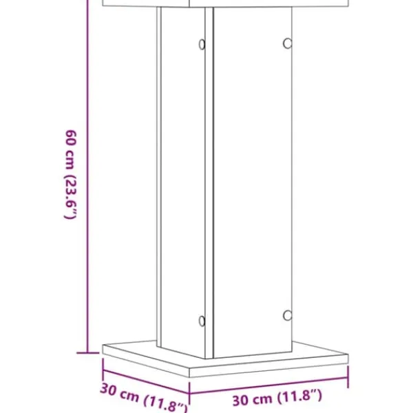Växtställ i konstruerat trä - Stabilt och hållbart | Storlek: 30x30x60 cm | Antal: 2 st