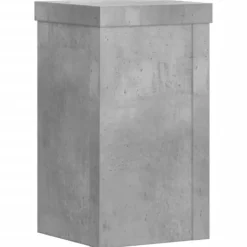 New Växtställ i konstruerat trä - 2 stycken | Färg: Betonggrå | Storlek: 10x10x18 cm Växtställ