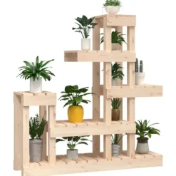 Online Växtställ i massiv furu - Unik design för blommor | Storlek: 92x25x97 cm | Färg: Natur Växtställ