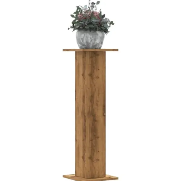 Discount Växtställ i 2-pack - Stabilt konstruerat trä | Storlek: 30x30x95 cm | Färg: Ek Växtställ