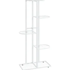 vidaXL Växtställ med 5 hyllor 43x22x98 cm vit metall