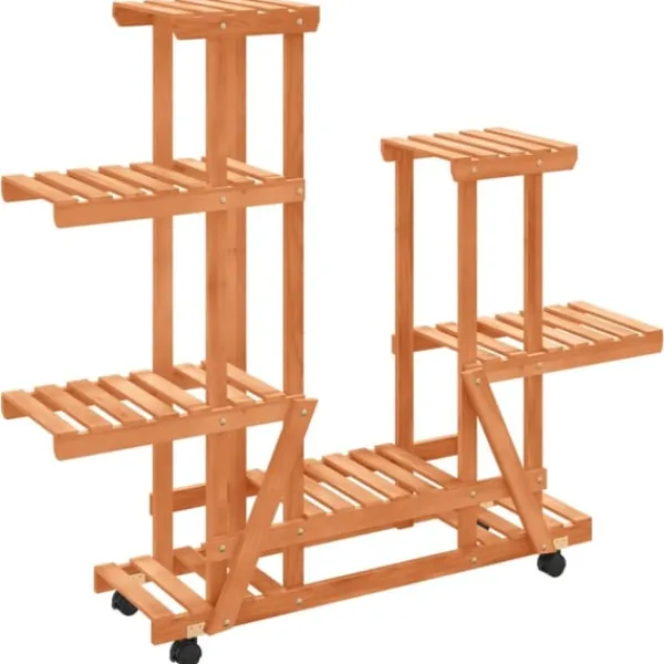 Discount Växtställ med hjul 95x25x101 cm massiv furu Växtställ