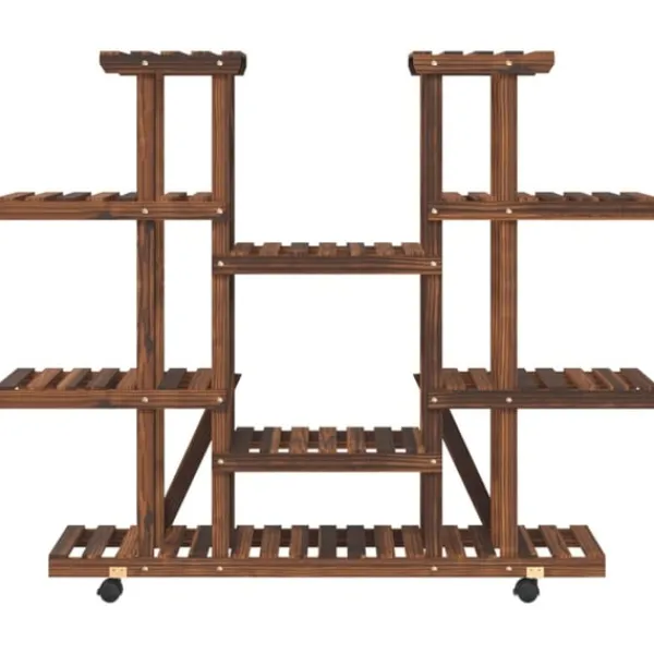 Sale Växtställ med hjul 110x25x115 cm massiv furu Växtställ