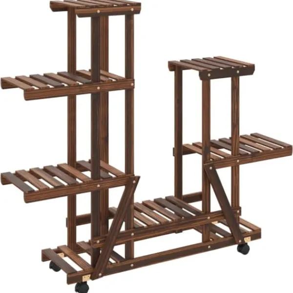 Discount Växtställ med hjul 95x25x101 cm massiv furu - Växtstöd - Klätterstöd - Home & Living Växtställ