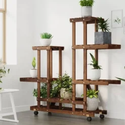 Discount Växtställ med hjul 95x25x101 cm massiv furu - Växtstöd - Klätterstöd - Home & Living Växtställ