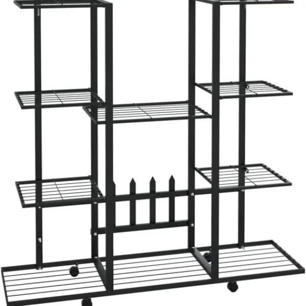Discount Växtställ på hjul 94,5x24,5x91,5 cm svart järn - Blomställ - Växtställ - Home & Living Växtställ