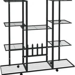 Discount Växtställ på hjul 94,5x24,5x91,5 cm svart järn Växtställ