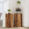Hot Växtställ 2-pack av konstruerat trä - Perfekt för inomhusbruk | Storlek: 30x30x70 cm | Färg: Åldrat trä Växtställ