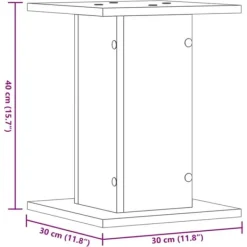 Växtställ 2-pack i konstruerat trä - Stabil och hållbar | Storlek: 30x30x40 cm | Färg: Ek