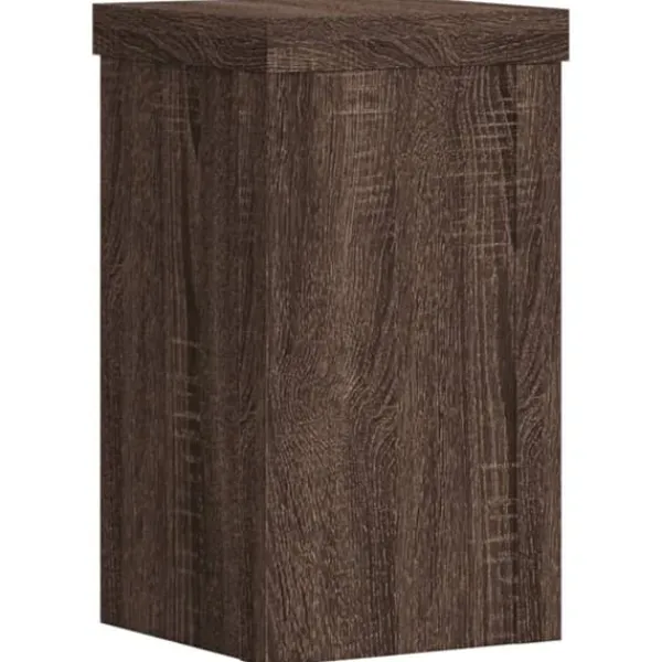 Clearance Växtställ 2-pack i konstruerat trä - Stabilt och stilrent | Färg: Brun | Storlek: 10x10x18 cm Växtställ