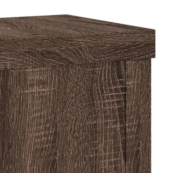 Clearance Växtställ 2-pack i konstruerat trä - Stabilt och stilrent | Färg: Brun | Storlek: 10x10x18 cm Växtställ