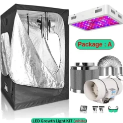 Outlet Växttältset, Fullspektrum LED-lampa, Hållbara material,Paket A, 50x50x100cm kit Kit För Växt- & Örtplantering