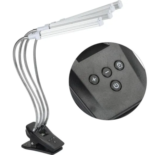 Best 96W LED Grow Lamp LCD Display 4 Head 360° Justerbar Silver Plant Grow Light för växthus 100‑240VUK Plugg Kit För Växt- & Örtplantering