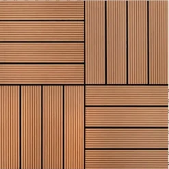 Sale WPC Klickgolv 11-pack - Vattenavvisande Träplaster | Färg: Brun | Storlek: 30x30 cm Trädgårdsprydnader