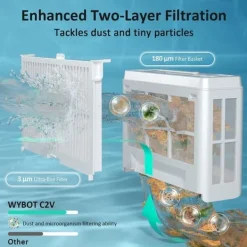 Hot ​WYBOT C2 Vision Robotic Pool Cleaner - Smart Vision Navigation - 180min Runtime - 8 Cleaning Modes - For Pools up to 180㎡ Pool- & Spatillbehör