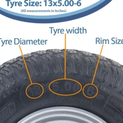 13x5.00-6 Gräsklippare Däck & fälgar Wanda P332, 20 mm 6304 Lager (uppsättning om 2)