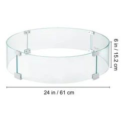 Hot 61x15,2cm runt transparent eldstad vindskydd, 0,6 cm tjock, fötter design, för en stabil låga och mindre bränsleförbrukning Tillbehör Till Vedeldade Kaminer & Öppna Spisar